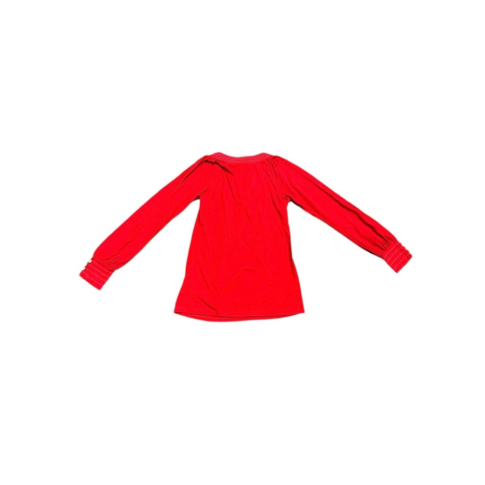 BKE Women’s Red Long Sleeve Shirt Rhinestone Contrast Stitching Size Large - Picture 5 of 9